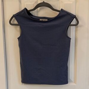 Madewell Navy Sleeveless Boatneck Shell